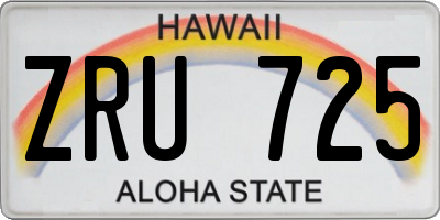 HI license plate ZRU725