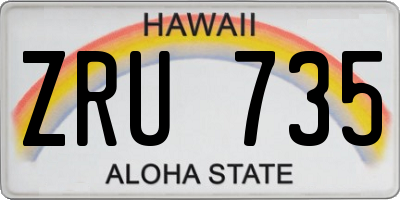 HI license plate ZRU735