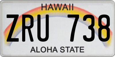 HI license plate ZRU738