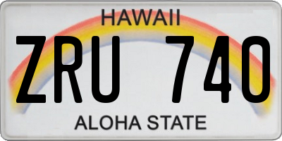 HI license plate ZRU740