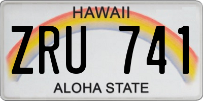 HI license plate ZRU741