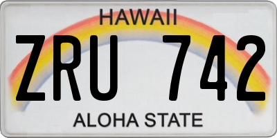 HI license plate ZRU742
