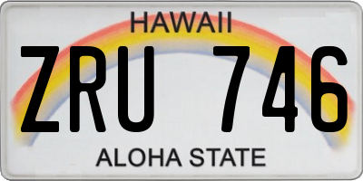 HI license plate ZRU746