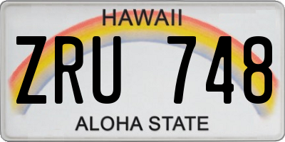 HI license plate ZRU748