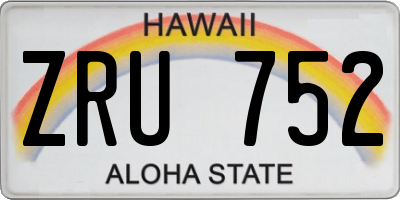 HI license plate ZRU752