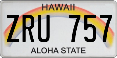 HI license plate ZRU757