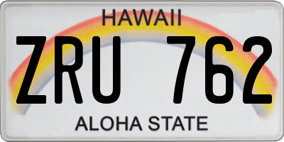 HI license plate ZRU762