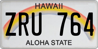 HI license plate ZRU764