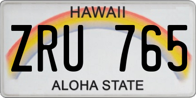 HI license plate ZRU765