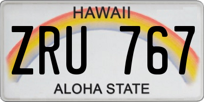 HI license plate ZRU767