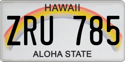 HI license plate ZRU785