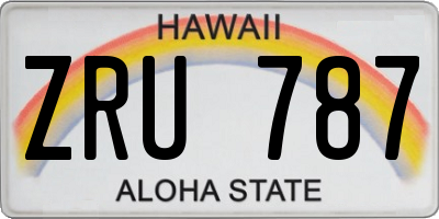 HI license plate ZRU787