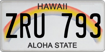 HI license plate ZRU793