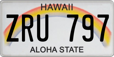 HI license plate ZRU797