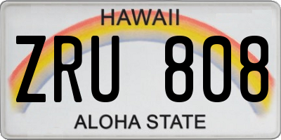HI license plate ZRU808