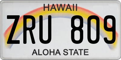 HI license plate ZRU809