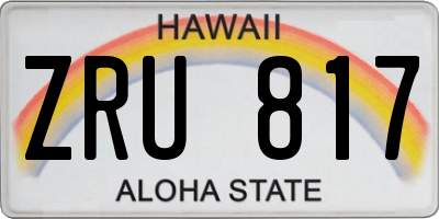HI license plate ZRU817