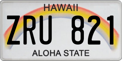 HI license plate ZRU821