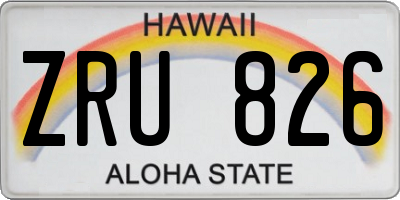 HI license plate ZRU826