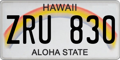 HI license plate ZRU830