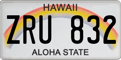 HI license plate ZRU832