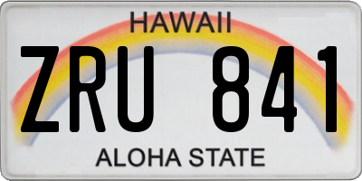 HI license plate ZRU841