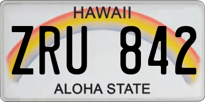 HI license plate ZRU842