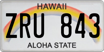 HI license plate ZRU843