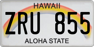 HI license plate ZRU855