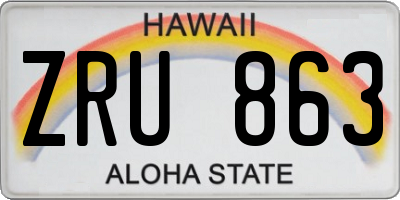 HI license plate ZRU863
