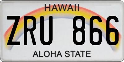 HI license plate ZRU866