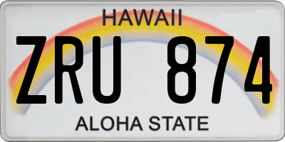 HI license plate ZRU874