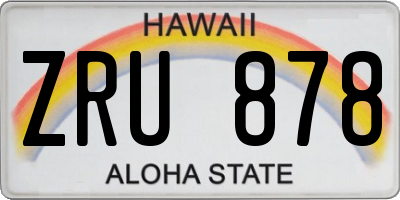 HI license plate ZRU878