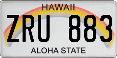 HI license plate ZRU883