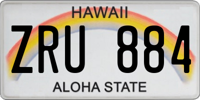HI license plate ZRU884