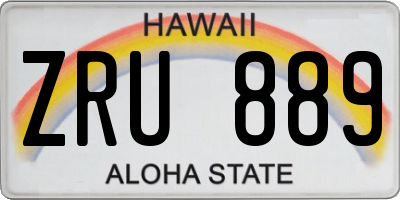 HI license plate ZRU889