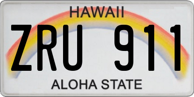 HI license plate ZRU911