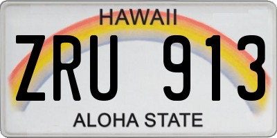 HI license plate ZRU913