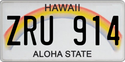 HI license plate ZRU914