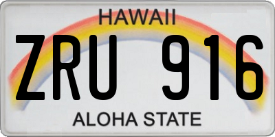 HI license plate ZRU916