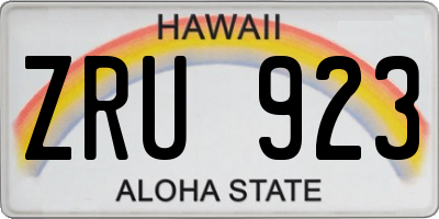 HI license plate ZRU923