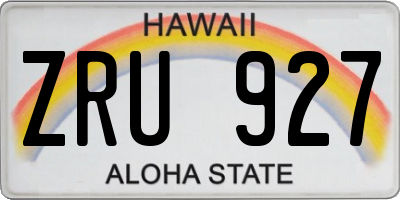 HI license plate ZRU927