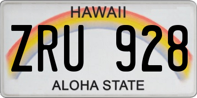 HI license plate ZRU928