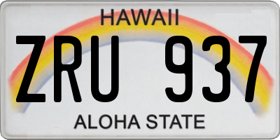 HI license plate ZRU937