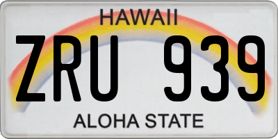 HI license plate ZRU939