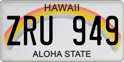 HI license plate ZRU949