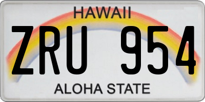 HI license plate ZRU954