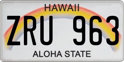 HI license plate ZRU963