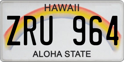 HI license plate ZRU964