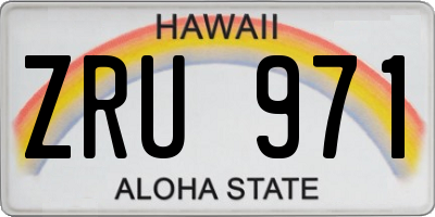 HI license plate ZRU971